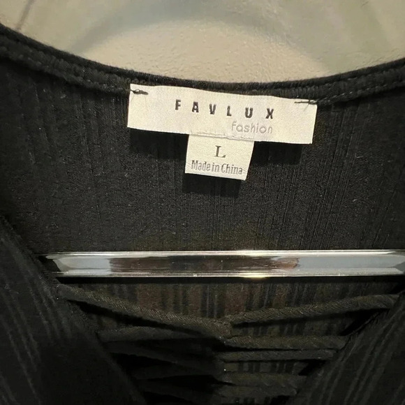 Favlux Fashion Black Mid Length Dress Size Large - Picture 2 of 9